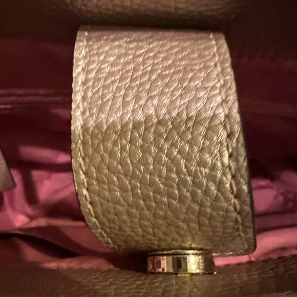 ANNE KLEIN Metallic Cork Lacey Satchel Hand Bag Faux Leather Gold. - Picture 8 of 12